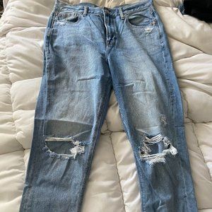American Eagle Ripped Knee Mom Jeans